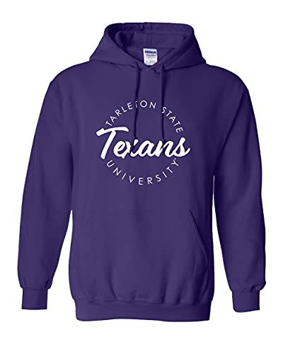 Tarleton State University Circular 1 Color Hooded Sweatshirt - Purple