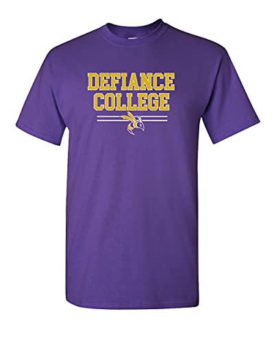 Defiance College Stacked Two Color T-Shirt - Purple