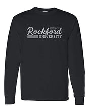 Load image into Gallery viewer, Vintage Rockford University Long Sleeve T-Shirt - Black