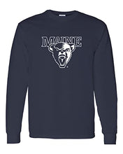 Load image into Gallery viewer, University of Maine 1 Color Mascot Long Sleeve Shirt - Navy