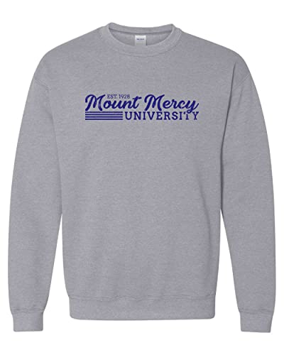 Vintage Mount Mercy University Crewneck Sweatshirt - Sport Grey