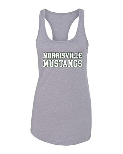Morrisville State College Mustangs Block Letters Ladies Tank Top - Heather Grey