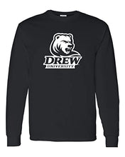 Load image into Gallery viewer, Drew University Stacked Logo Long Sleeve Shirt - Black
