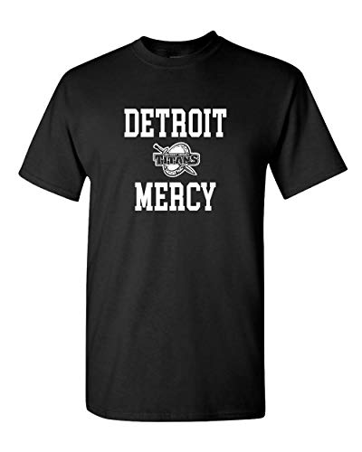 Detroit Mercy Stacked One Color T-Shirt - Black