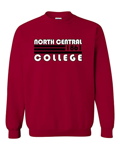Retro North Central College Crewneck Sweatshirt - Cardinal Red