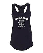 Load image into Gallery viewer, Winona State Vintage Est 1858 Ladies Tank Top - Black