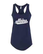 Load image into Gallery viewer, University of Maine Vintage Script Ladies Tank Top - Midnight Navy