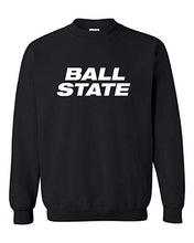 Load image into Gallery viewer, Ball State University Block Letters One Color Crewneck Sweatshirt - Black
