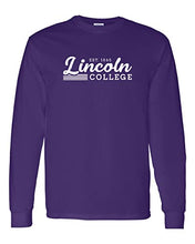 Load image into Gallery viewer, Vintage Lincoln College Est 1865 Long Sleeve T-Shirt - Purple