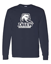Load image into Gallery viewer, Drew University Stacked Logo Long Sleeve Shirt - Navy