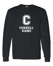 Load image into Gallery viewer, Cornell College Mascot 1 Color Long Sleeve Shirt - Black