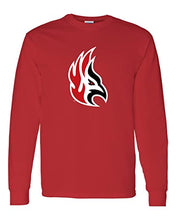 Load image into Gallery viewer, Carthage College Firebird Mascot Long Sleeve T-Shirt - Red
