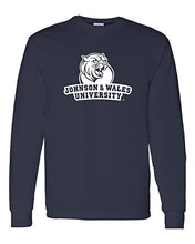 Load image into Gallery viewer, Johnson & Wales University 1 Color Stacked Long Sleeve Shirt - Navy