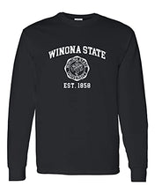 Load image into Gallery viewer, Winona State Vintage Est 1858 Long Sleeve T-Shirt - Black