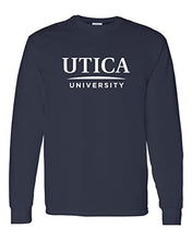 Load image into Gallery viewer, Utica University Text Long Sleeve Shirt - Navy