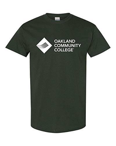 Oakland Community College Logo Stacked T-Shirt - Forest Green