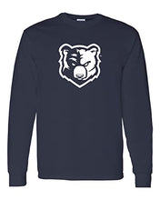 Load image into Gallery viewer, Bob Jones University Mascot Head Long Sleeve T-Shirt - Navy