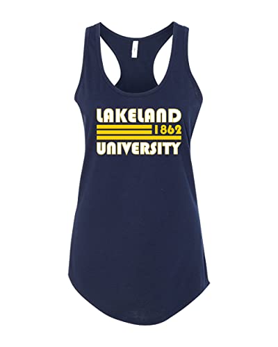 Retro Lakeland University Ladies Tank Top - Midnight Navy