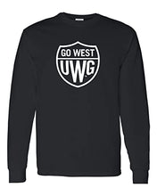 Load image into Gallery viewer, University of West Georgia Go West Long Sleeve Shirt - Black