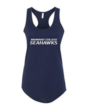 Load image into Gallery viewer, Broward College Text Ladies Tank Top - Midnight Navy