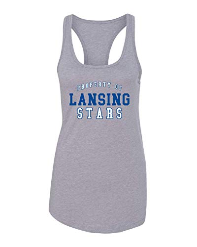 Property of Lansing Stars Two Color Tank Top - Heather Grey