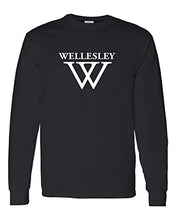 Load image into Gallery viewer, Wellesley College W Long Sleeve Shirt - Black