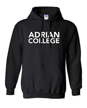 Load image into Gallery viewer, Adrian College Stacked 1Color White Text Hooded Sweatshirt - Black