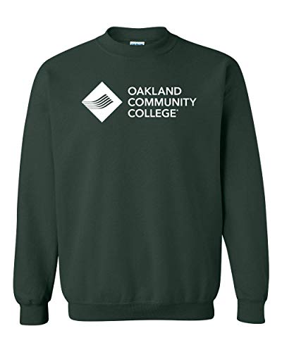 Oakland Community College Logo Stacked Ladies Scoop Neck Tee - Forest Green