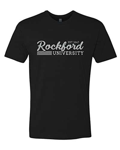 Vintage Rockford University Soft Exclusive T-Shirt - Black