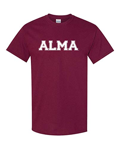 Alma Text Only T-Shirt - Maroon