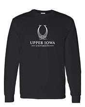 Load image into Gallery viewer, Upper Iowa University 1 Color Long Sleeve Shirt - Black