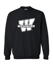 Load image into Gallery viewer, Washburn University W Crewneck Sweatshirt - Black