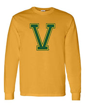 Load image into Gallery viewer, University of Vermont Catamounts V Long Sleeve Shirt - Gold