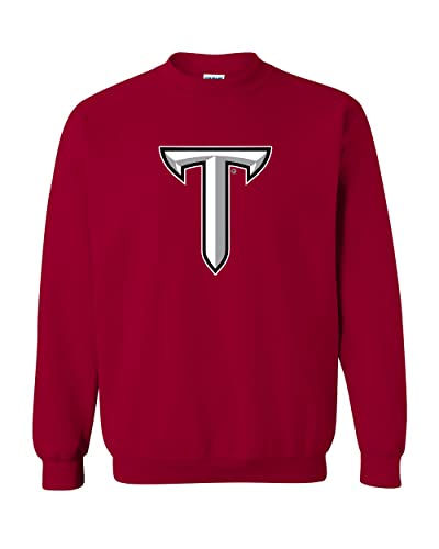 Troy University Power T Crewneck Sweatshirt - Cardinal Red