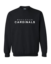 Load image into Gallery viewer, Wesleyan University Mascot Text Crewneck Sweatshirt - Black