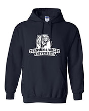 Load image into Gallery viewer, Johnson & Wales University 1 Color Stacked Hooded Sweatshirt - Navy