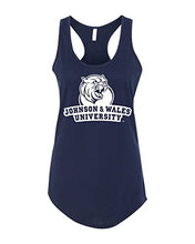 Load image into Gallery viewer, Johnson & Wales University 1 Color Stacked Ladies Tank Top - Midnight Navy