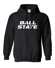 Load image into Gallery viewer, Ball State University Block Letters One Color Hooded Sweatshirt - Black
