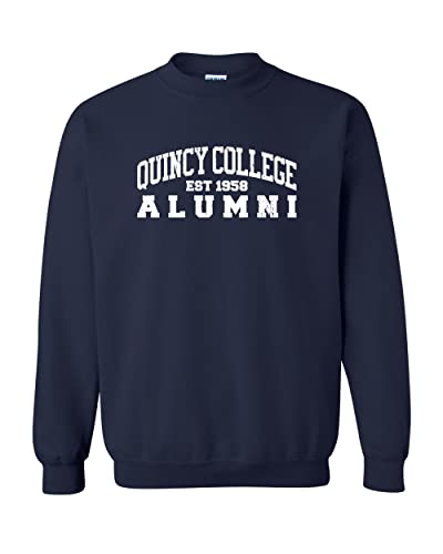 Quincy College Arched Alumni Crewneck Sweartshirt - Navy