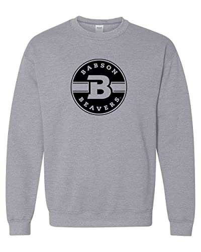 Babson College Circle Logo Crewneck Sweatshirt - Sport Grey
