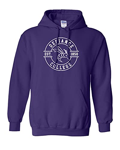 Defiance College Circle One Color Hooded Sweatshirt - Purple