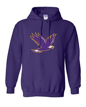 Load image into Gallery viewer, Elmira College Soaring Mascot Hooded Sweatshirt - Purple