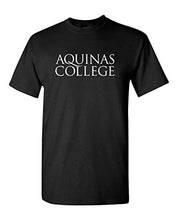Load image into Gallery viewer, Aquinas College 1 Color Stacked Text Adult T-Shirt - Black
