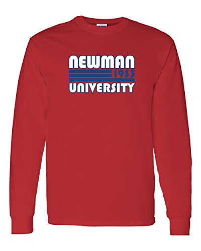 Retro Newman University Long Sleeve T-Shirt - Red