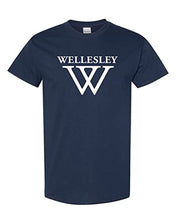 Load image into Gallery viewer, Wellesley College W T-Shirt - Navy