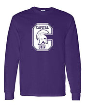 Load image into Gallery viewer, Capital University C Crusaders Long Sleeve T-Shirt - Purple