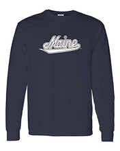 Load image into Gallery viewer, University of Maine Vintage Script Long Sleeve Shirt - Navy