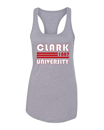 Retro Clark University Ladies Tank Top - Heather Grey