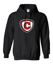 Load image into Gallery viewer, Carthage College Full Shield Hooded Sweatshirt - Black