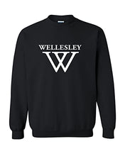Load image into Gallery viewer, Wellesley College W Crewneck Sweatshirt - Black